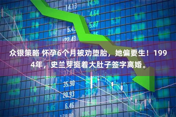 众银策略 怀孕6个月被劝堕胎，她偏要生！1994年，史兰芽挺着大肚子签字离婚。
